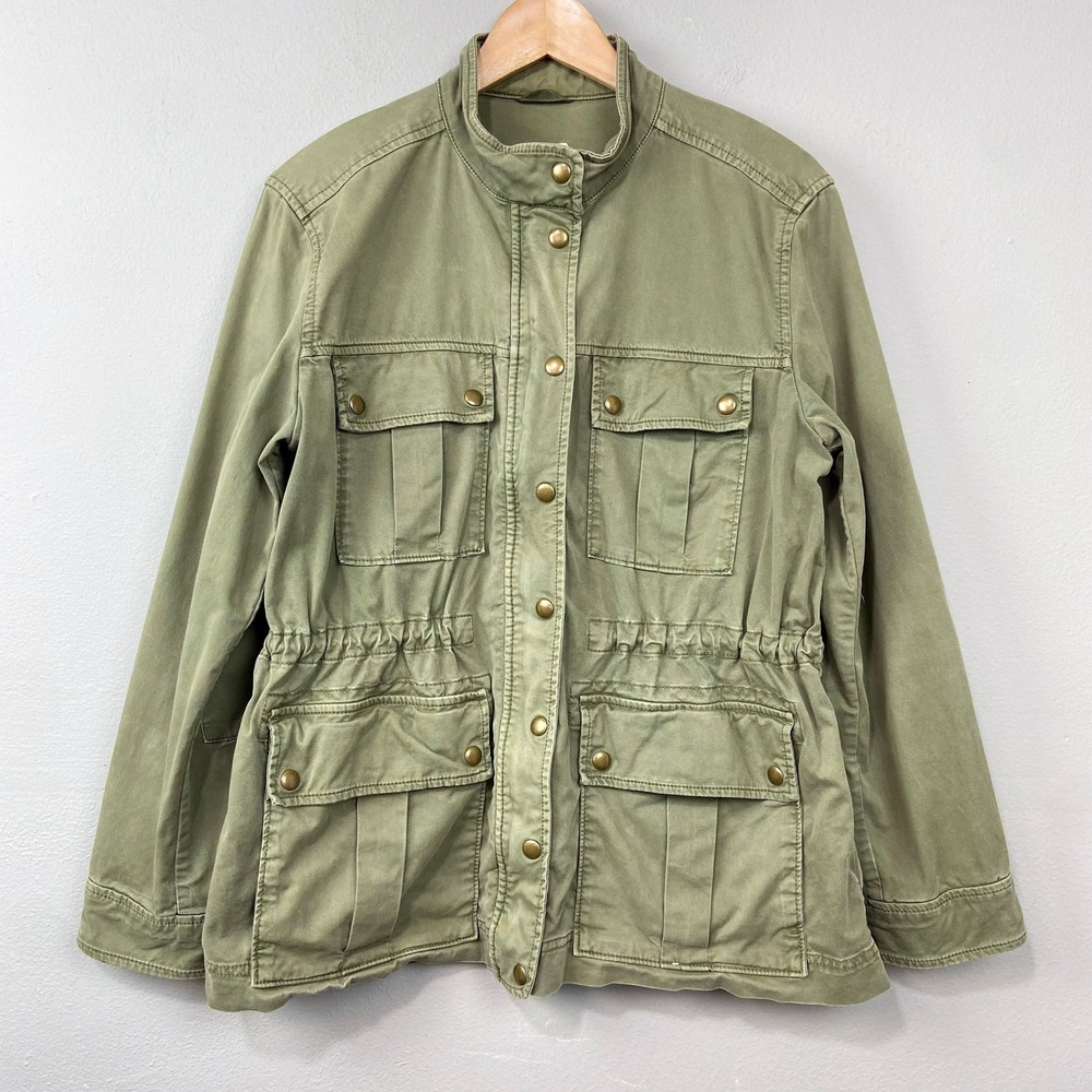 GAP Utility Jacket Olive Green Anorak Size M Fall Layering Basic Minimalist Prep